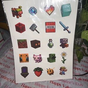 Pixel Art Sticker Sheet for Kids